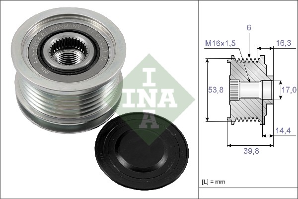 laisvos eigos sankaba, kint. sr. generatorius - 535 0170 10 Schaeffler INA