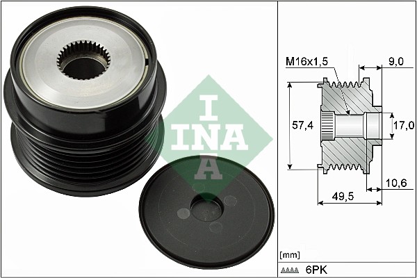 laisvos eigos sankaba, kint. sr. generatorius - 535 0189 10 Schaeffler INA