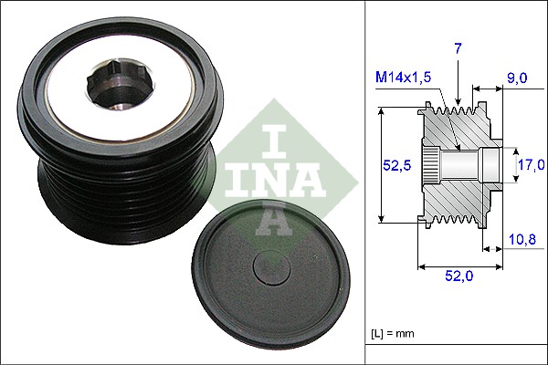 laisvos eigos sankaba, kint. sr. generatorius - 535 0209 10 Schaeffler INA