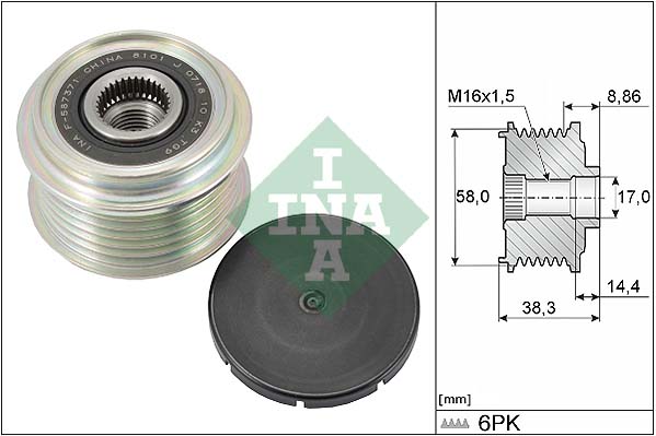 Alternator Freewheel Clutch - 535 0296 10 Schaeffler INA