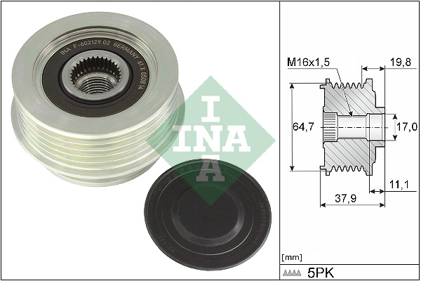 laisvos eigos sankaba, kint. sr. generatorius - 535 0370 10 Schaeffler INA
