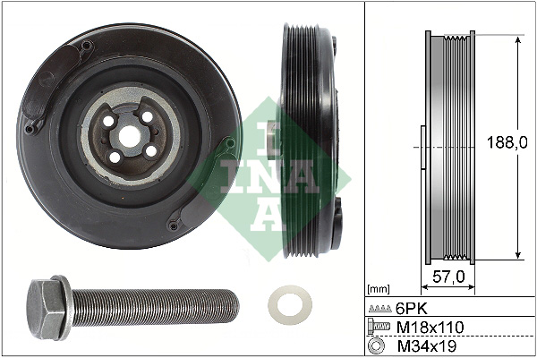 Belt Pulley Set, crankshaft - 544 0002 20 Schaeffler INA