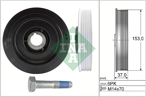 Комплект ременных шкивов, коленчатый вал - 544 0058 20 Schaeffler INA