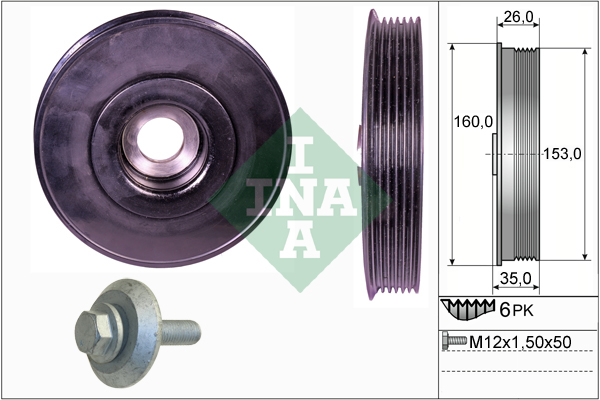 Belt Pulley Set, crankshaft - 544 0079 20 Schaeffler INA