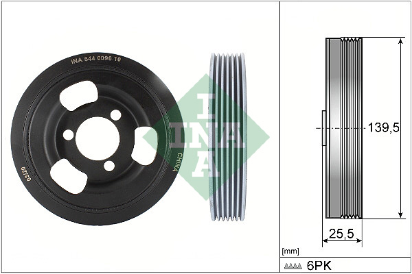 Belt Pulley, crankshaft - 544 0096 10 Schaeffler INA