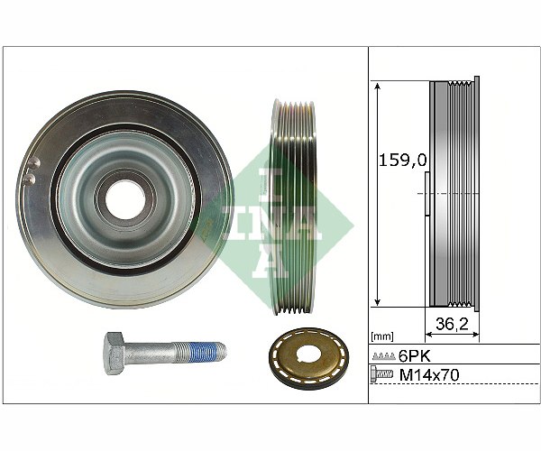 Belt Pulley Set, crankshaft - 544 0173 21 Schaeffler INA
