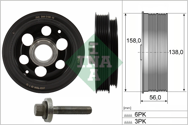 Belt Pulley Set, crankshaft - 544 0180 20 Schaeffler INA