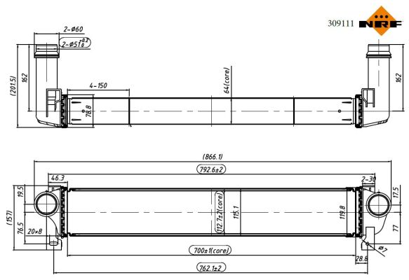 Intercooler - 309111 NRF