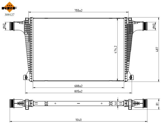 Intercooler, charger - 309127 NRF