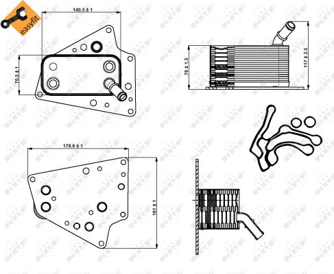 Oil Cooler, engine oil - 31258 NRF