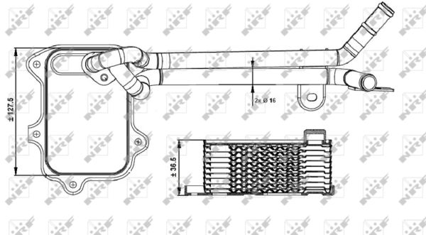 масляный радиатор, двигательное масло - 31261 NRF