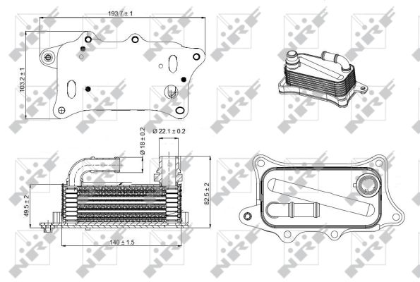масляный радиатор, двигательное масло - 31270 NRF