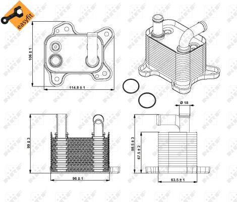 Oil Cooler, automatic transmission - 31342 NRF