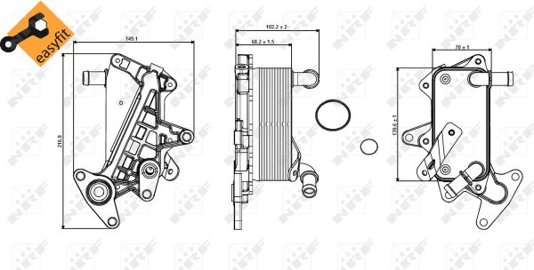 Radiatore olio, Cambio automatico - 31357 NRF