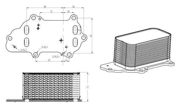 Oil Cooler, engine oil - 31848 NRF