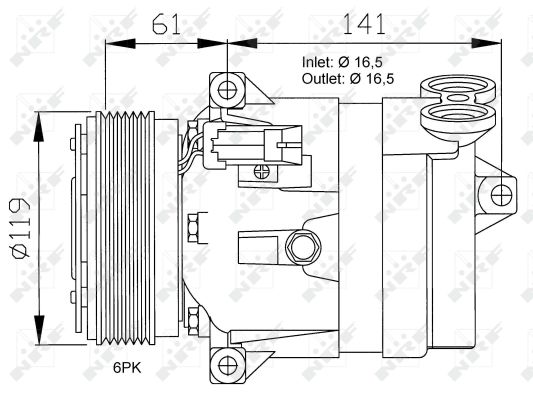 Compressor, air conditioning - 32021 NRF