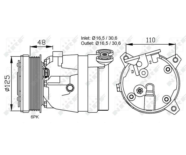 Compressore, Climatizzatore - 32022 NRF