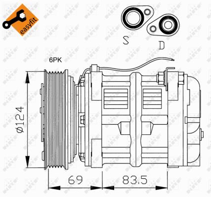 Компрессор, кондиционер - 32038 NRF