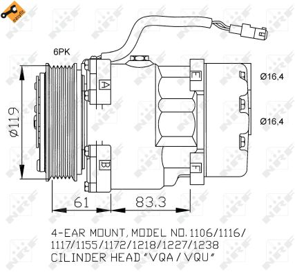 Компрессор, кондиционер - 32040 NRF