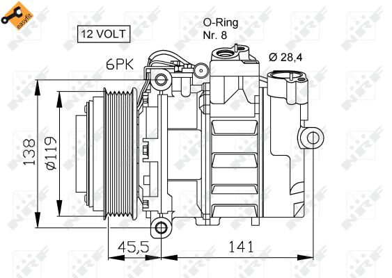 Компрессор, кондиционер - 32053 NRF