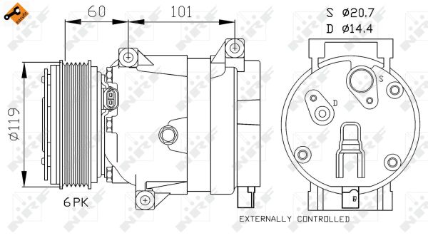 Compressore, Climatizzatore - 32101 NRF