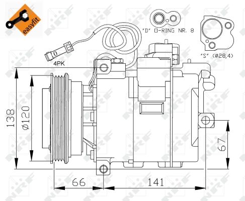 Compressore, Climatizzatore - 32104 NRF