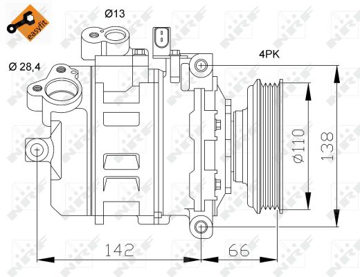 Компрессор, кондиционер - 32106 NRF