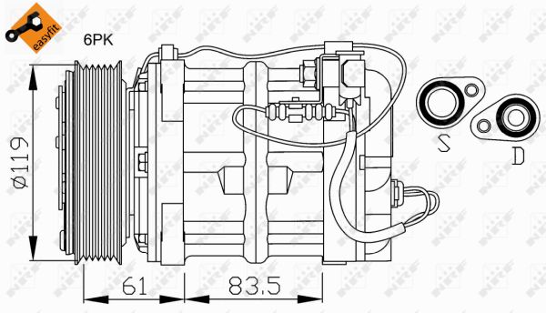 Compressor, air conditioning - 32108 NRF