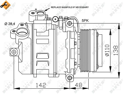 Compressor, air conditioning - 32123 NRF