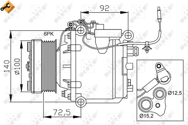 Compressor, air conditioning - 32165 NRF