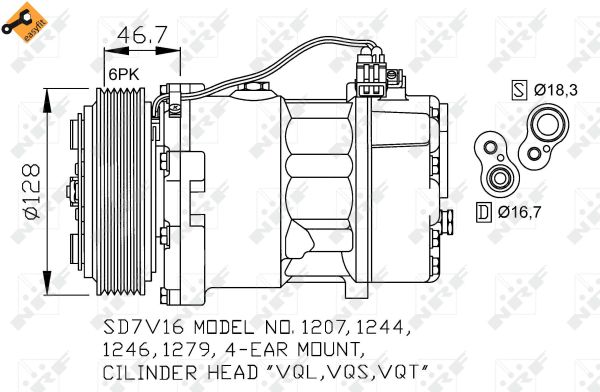 Компрессор, кондиционер - 32168 NRF