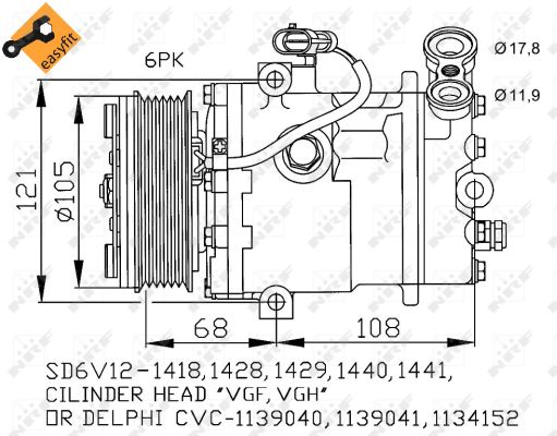 Compressor, air conditioning - 32172 NRF