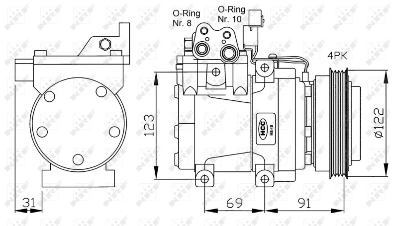 Компрессор, кондиционер - 32200G NRF