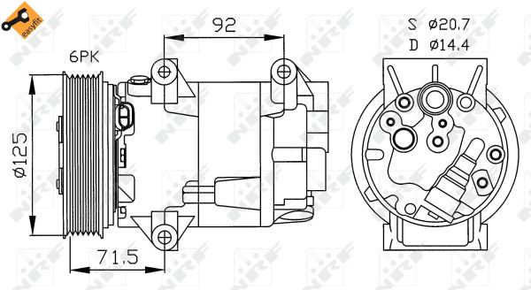 Компрессор, кондиционер - 32208 NRF