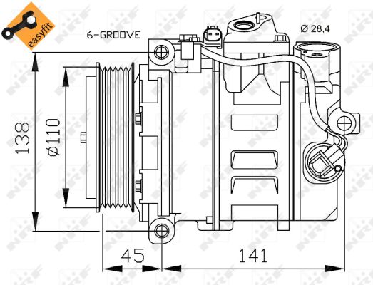 Compressor, air conditioning - 32214 NRF