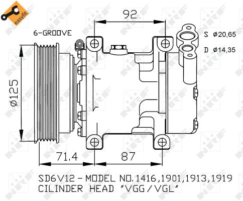 Compressor, air conditioning - 32259 NRF