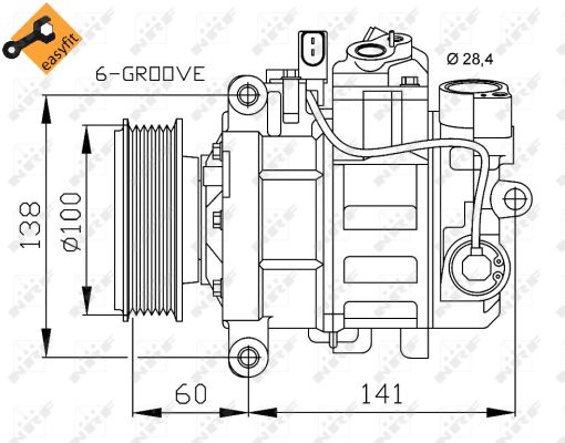 Компрессор, кондиционер - 32263 NRF