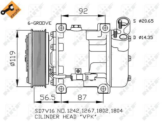 Compressor, air conditioning - 32270 NRF