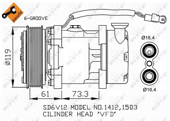 Compressor, air conditioning - 32275 NRF