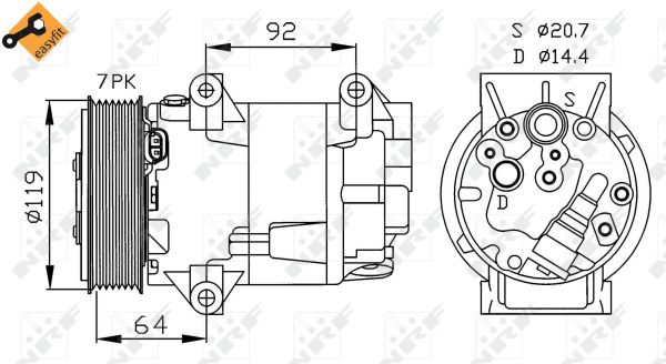Компрессор, кондиционер - 32424 NRF