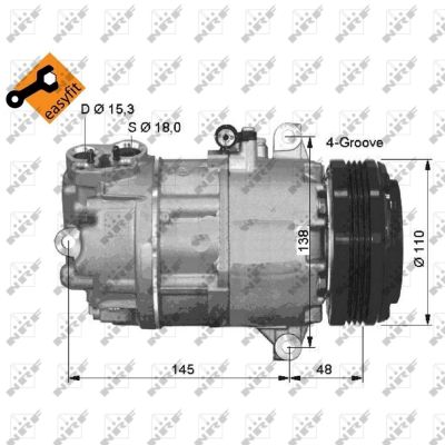 Compressore, Climatizzatore - 32493 NRF