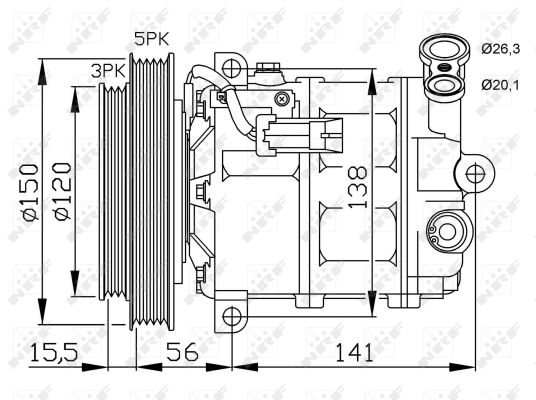 Компрессор, кондиционер - 32673G NRF