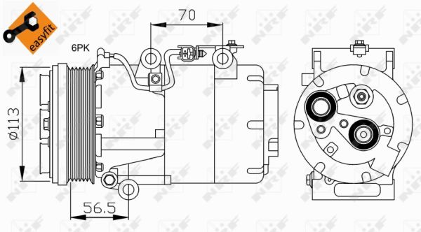 Compressor, air conditioning - 32722 NRF
