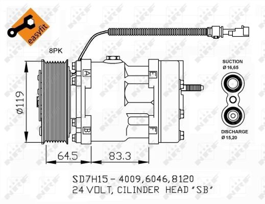 Compressore, Climatizzatore - 32750 NRF