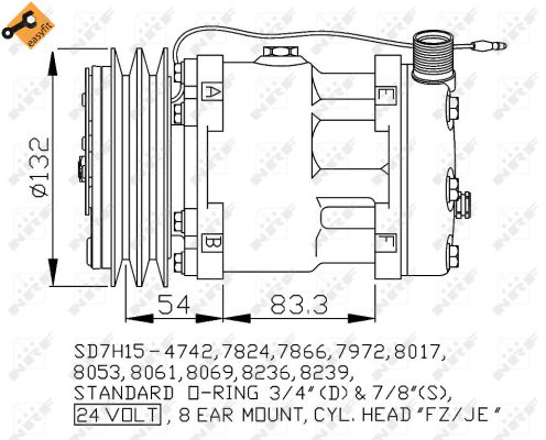 Compressore, Climatizzatore - 32769 NRF