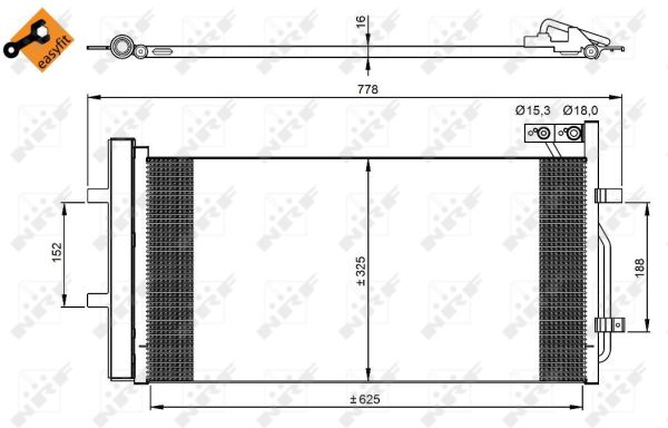 Condenser, air conditioning - 350029 NRF