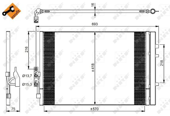 Condenser, air conditioning - 350035 NRF