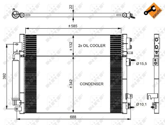 Condenser, air conditioning - 350037 NRF