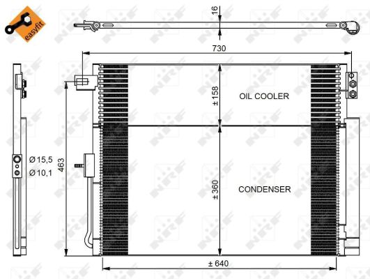 Конденсатор, кондиционер - 350038 NRF