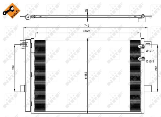 Condenser, air conditioning - 350041 NRF